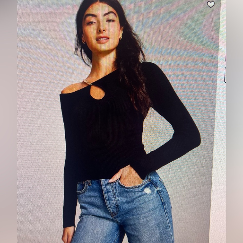 AND NOW THIS chain sweater with cutout detail